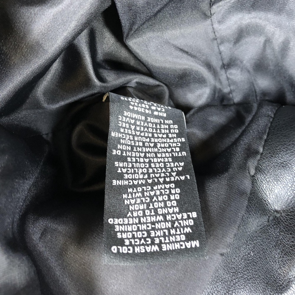7 For All Mankind Blazer Womens M Black Faux Leather Double Breasted Military - Picture 8 of 15